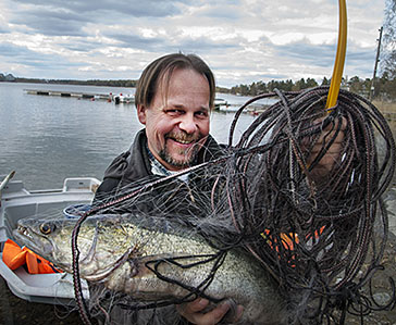 Happy fisherman